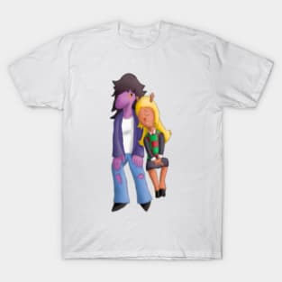 Pixel art Deltarune chapter 2, Susie x noelle fanart T-Shirt